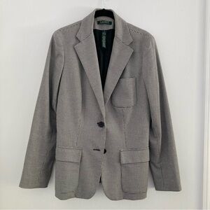 Lauren Ralph Lauren Green Label Herringbone Blazer, Size 8, Fully Lined